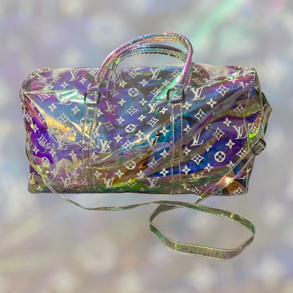 Rainbow colored duffle